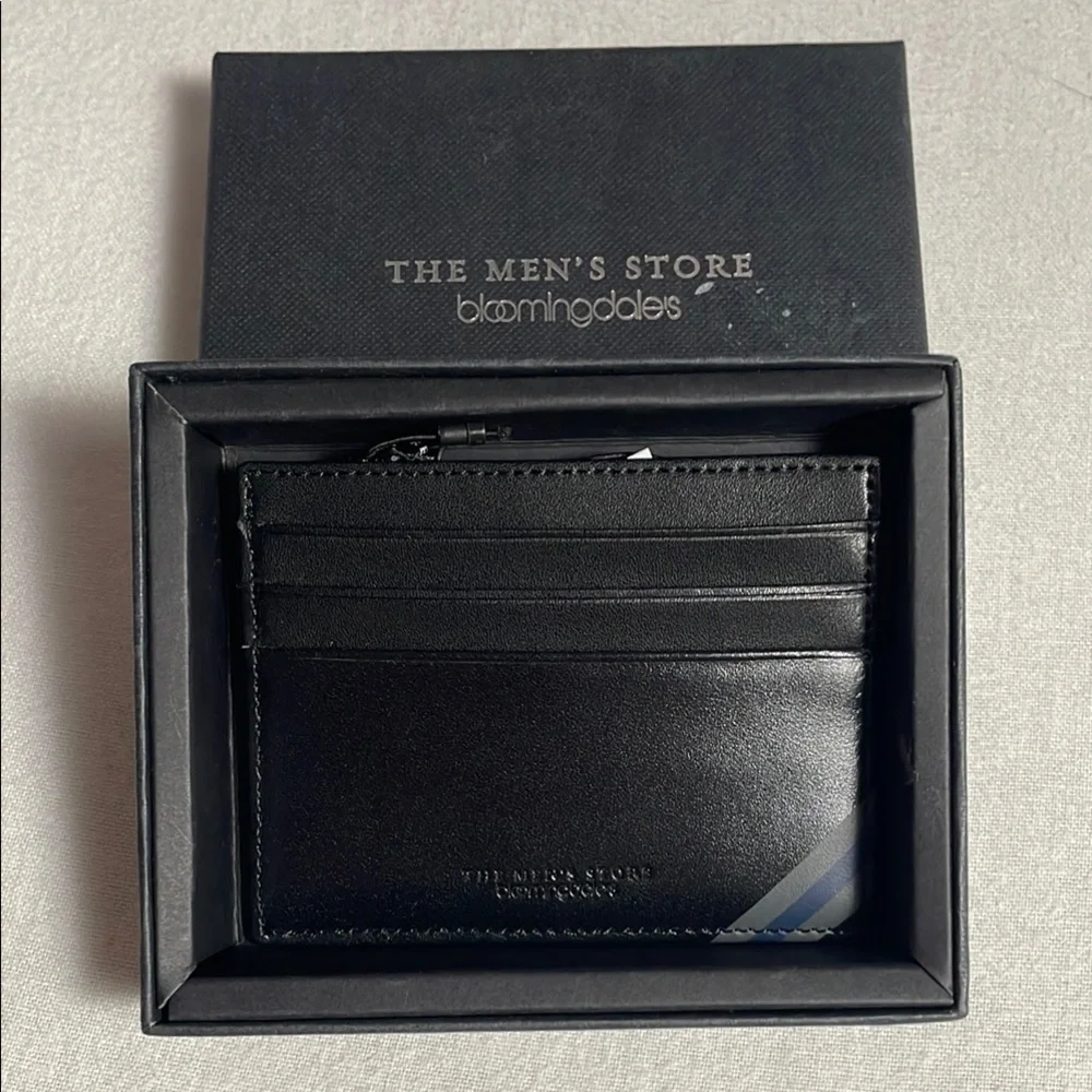 Bloomingdale's Black Leather Card Case NWT